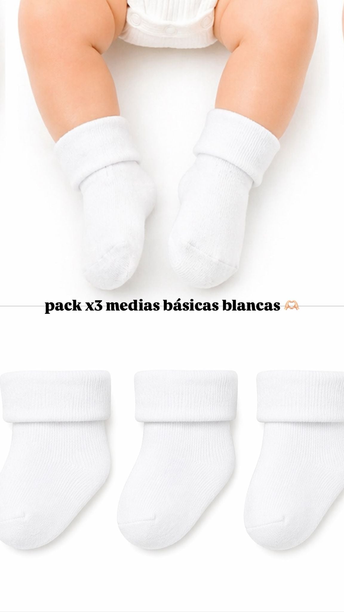 MEDIAS BÁSICAS BEBÉ PACK X3