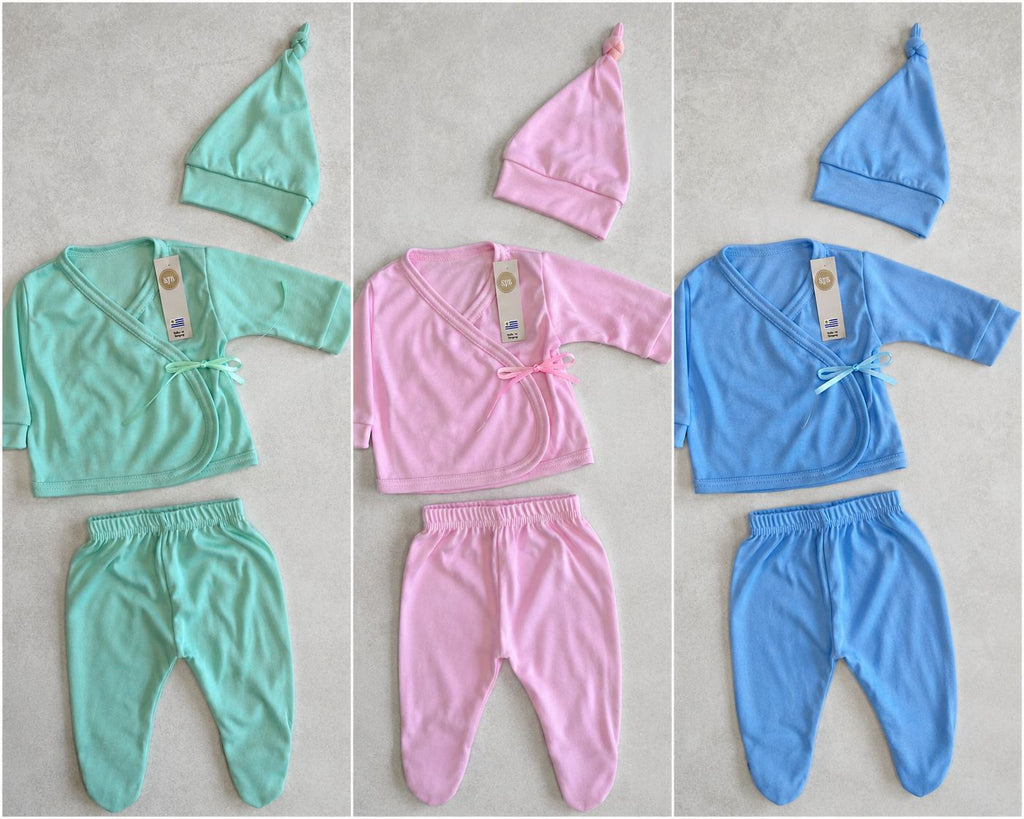 CONJUNTO BATA CRUZADA, PELELE Y GORRITA