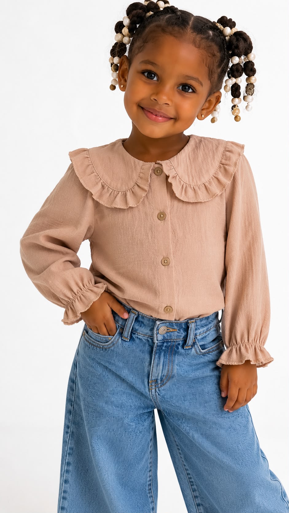 CAMISA CON CUELLO Y VOLADITOS