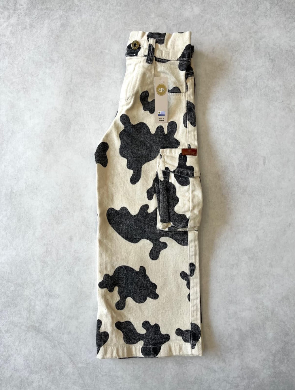 JEAN WIDE LEG CARGO COW