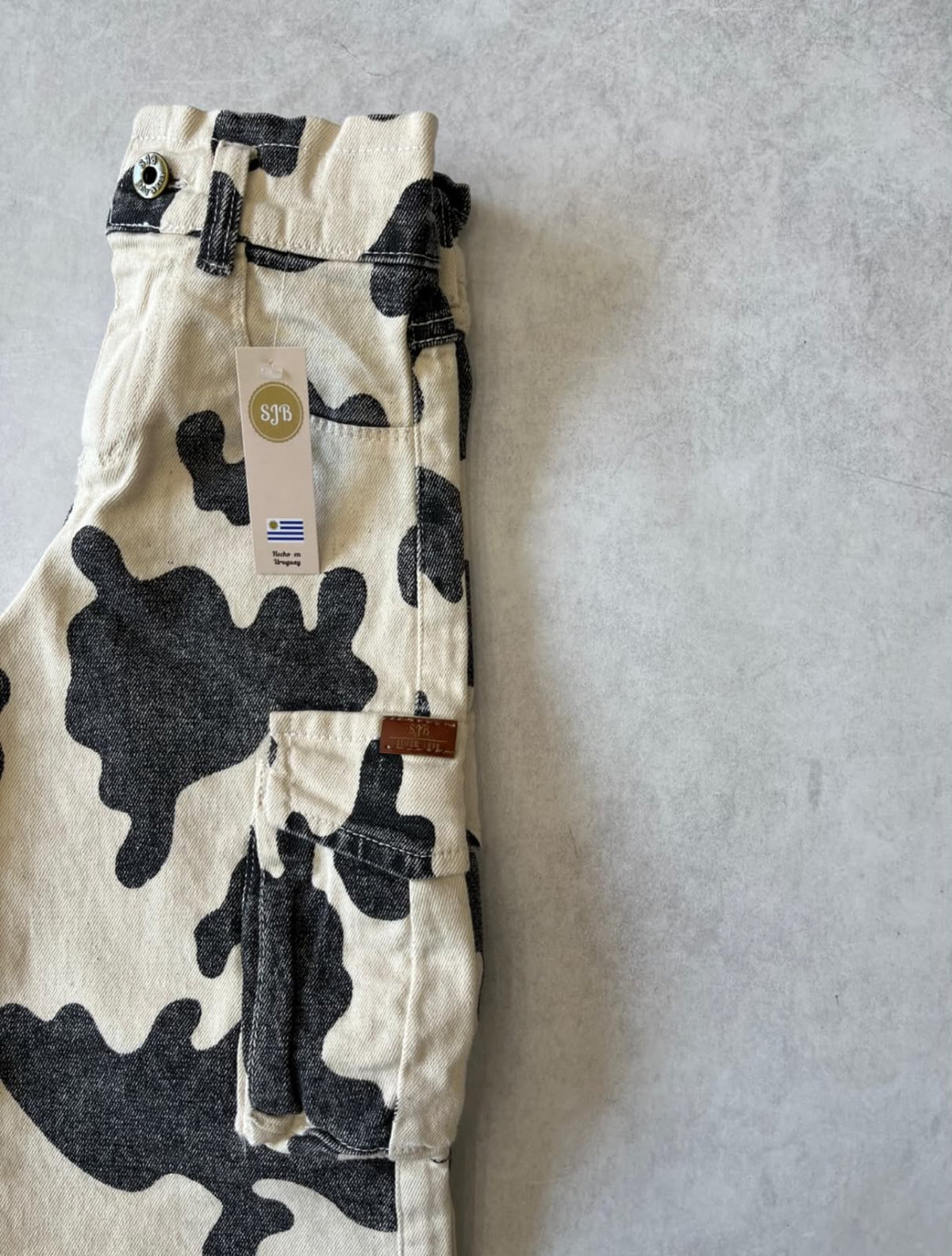 JEAN WIDE LEG CARGO COW