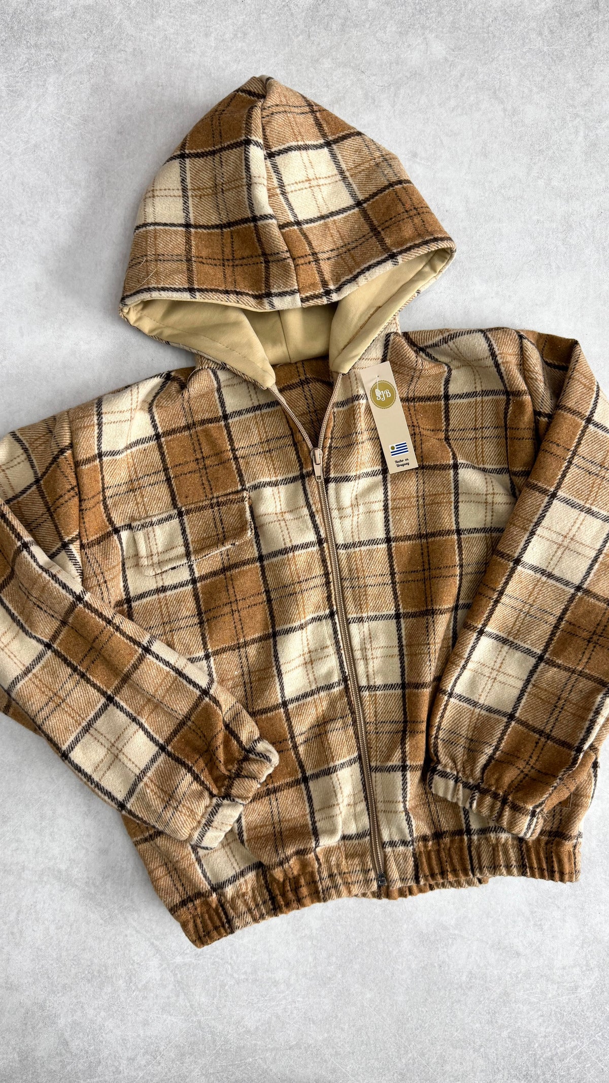 SOBRECAMISA ESCOCÉS CON CAPUCHA