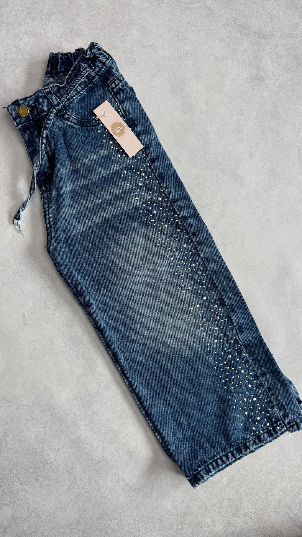 JEAN WIDE LEG BRILLOS CON TAJO