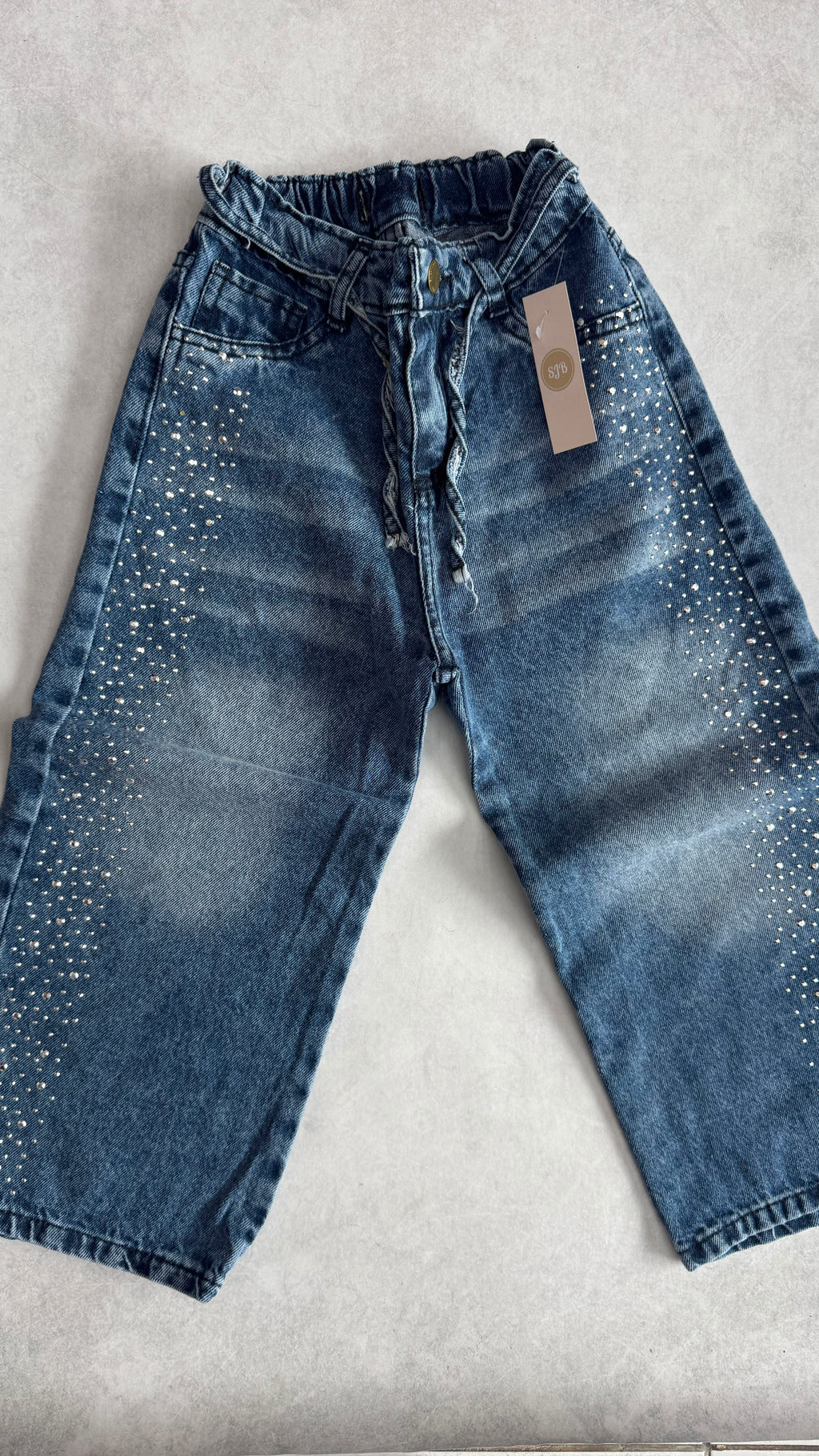 JEAN WIDE LEG BRILLOS CON TAJO
