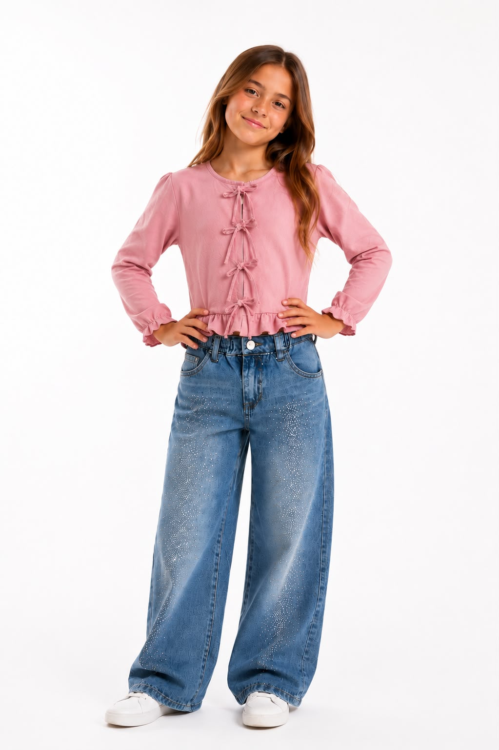 JEAN WIDE LEG BRILLOS GLOW