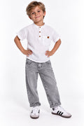 CAMISOLA CUELLO MAO MANGA CORTA