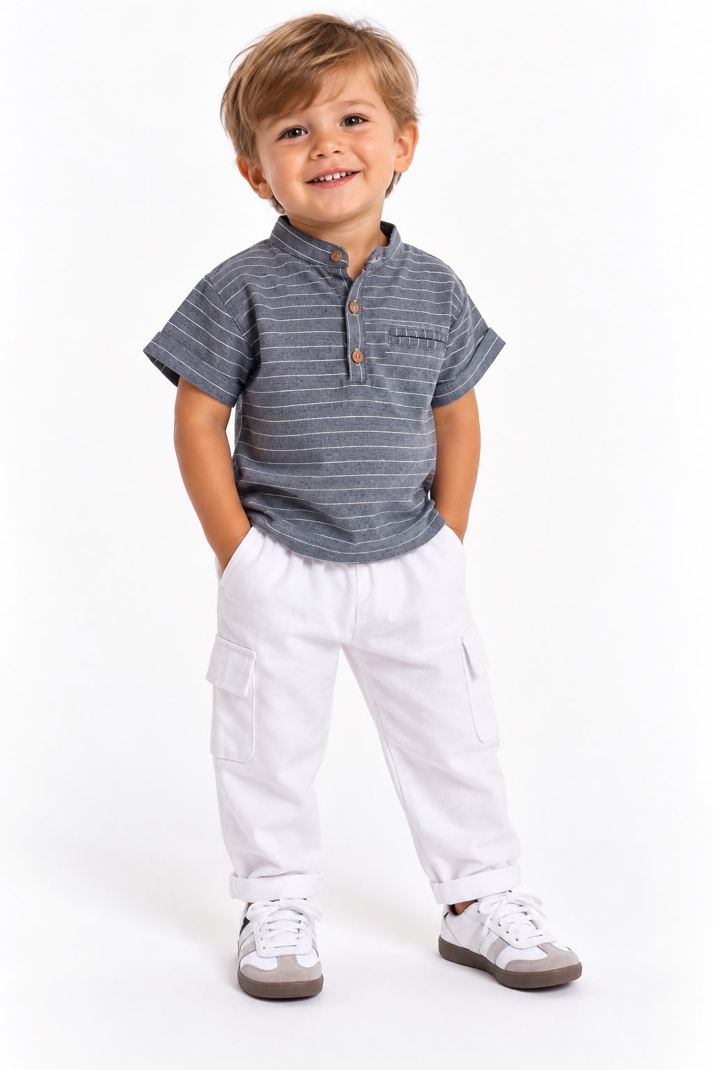 CAMISOLA RAYAS CUELLO MAO