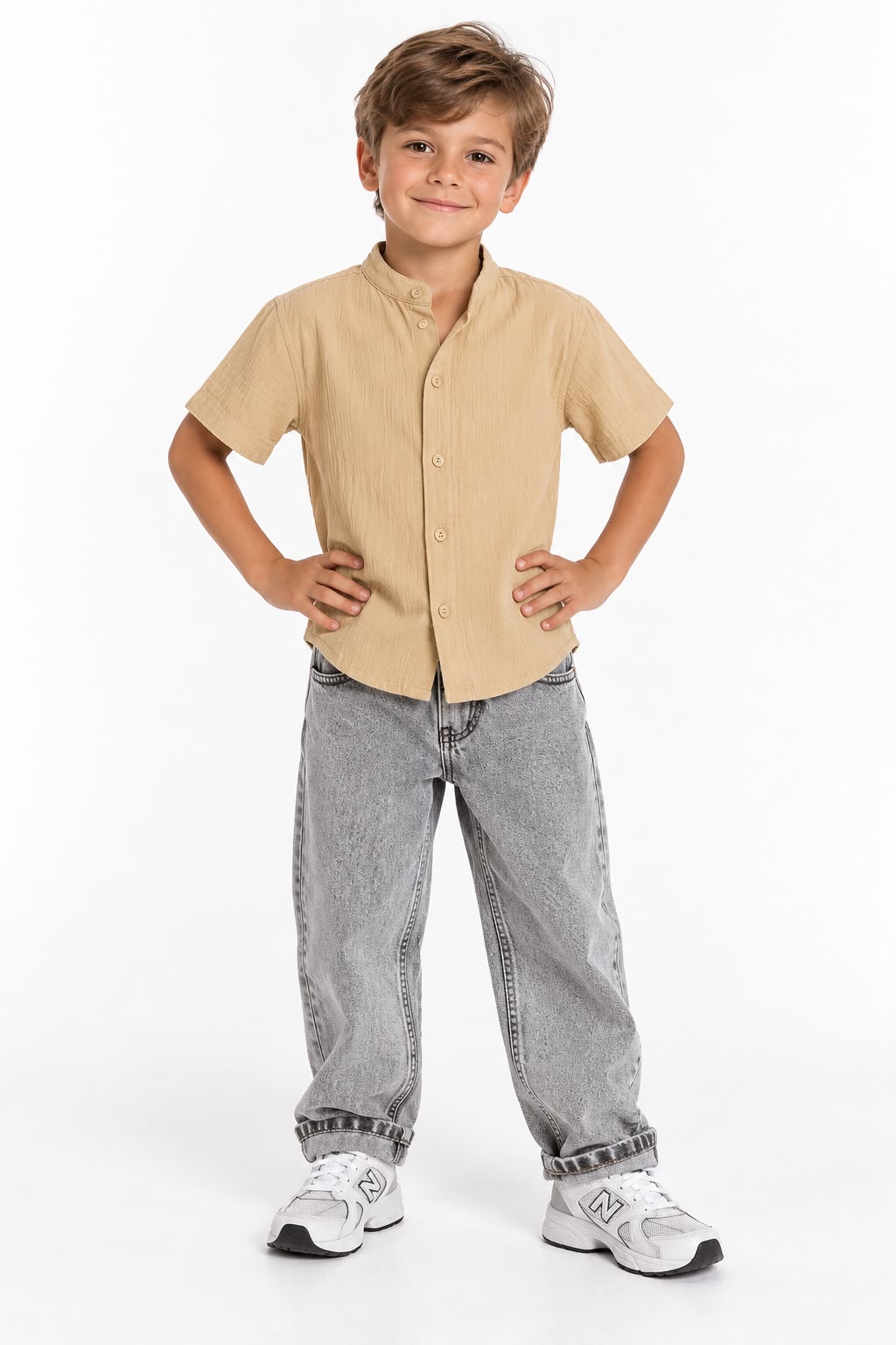 CAMISA CUELLO MAO MANGA CORTA