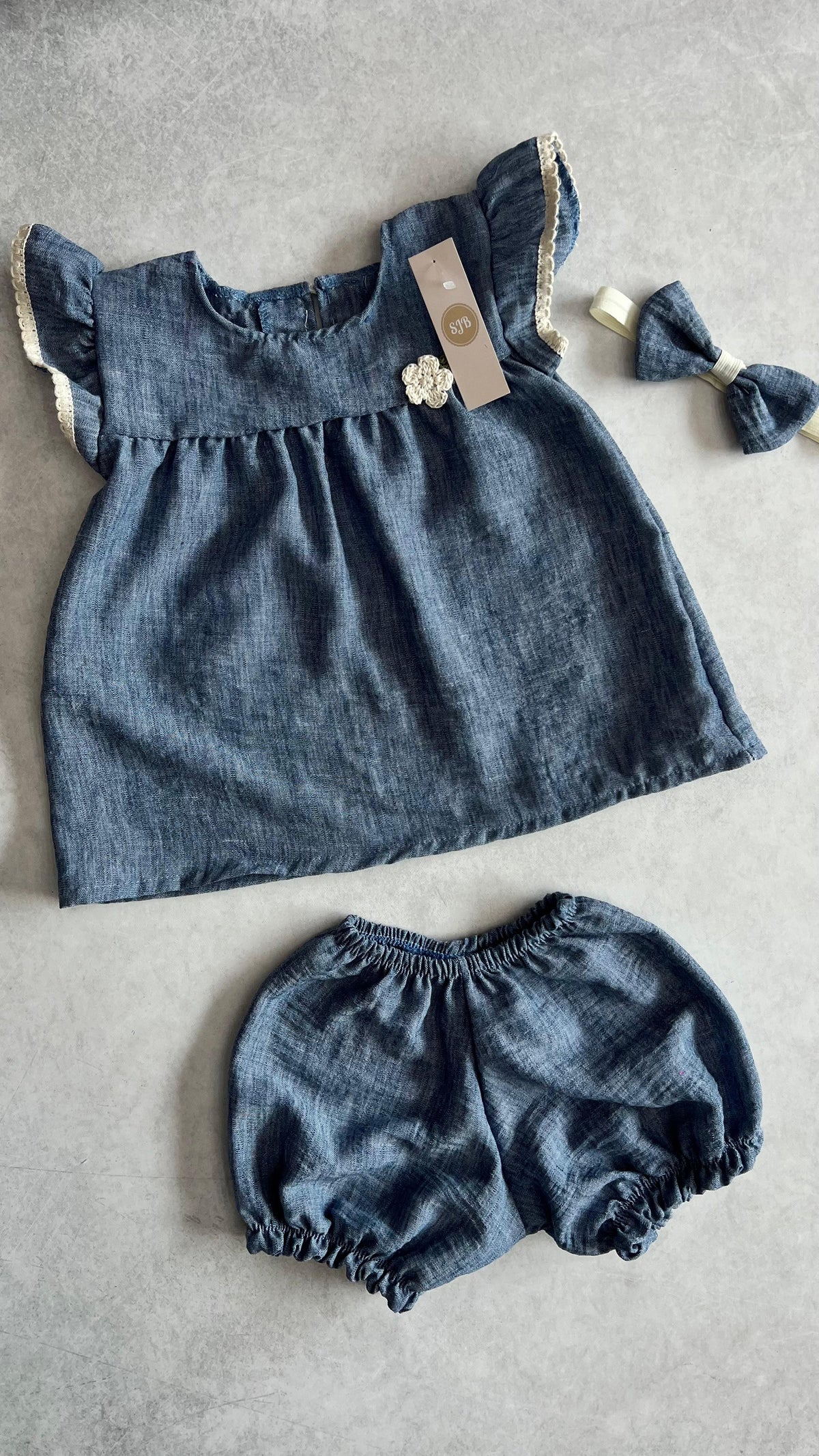 CONJUNTO DE VESTIDO JEAN 3 PIEZAS