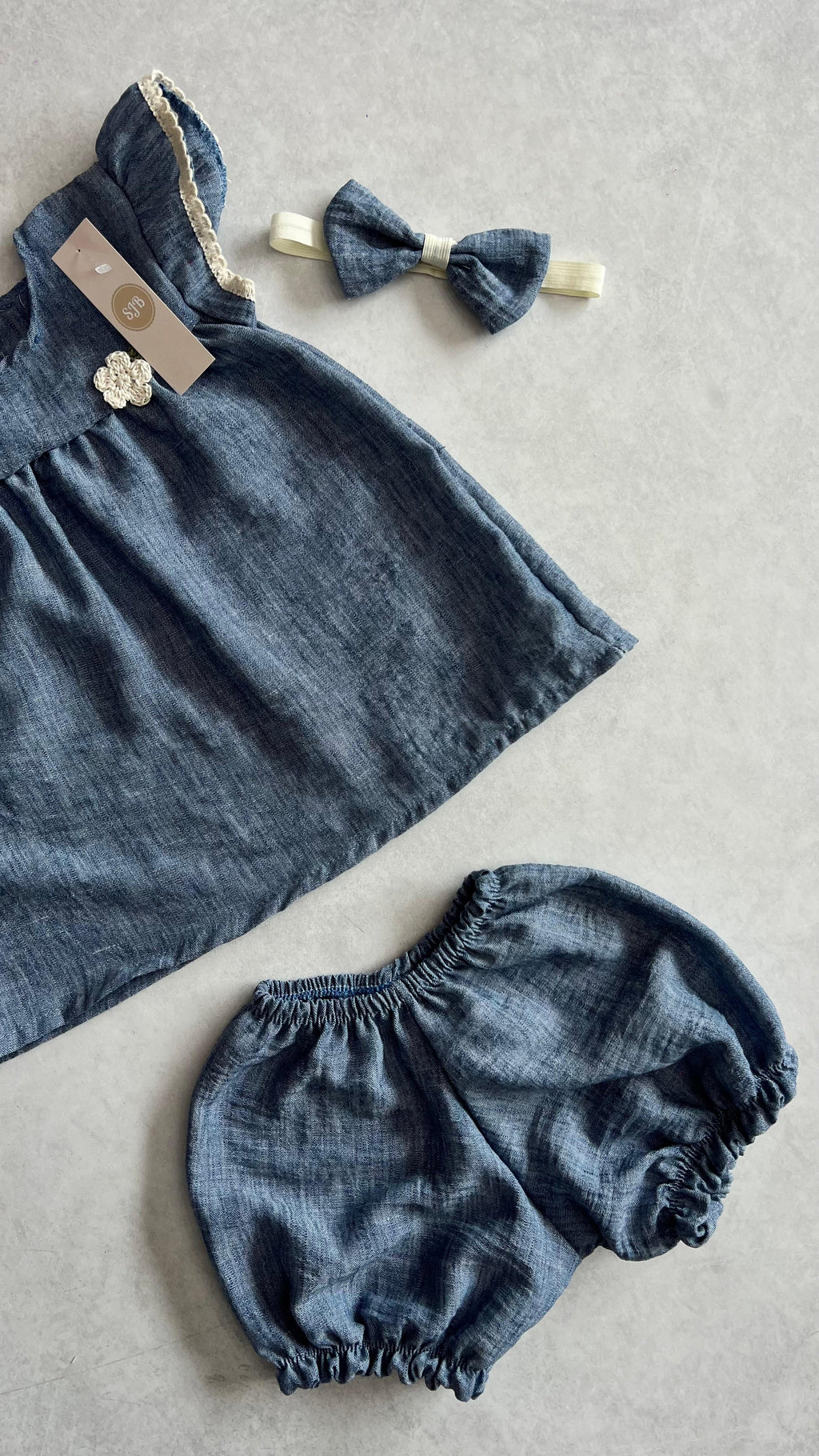 CONJUNTO DE VESTIDO JEAN 3 PIEZAS
