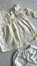 CONJUNTO MUSELINA BORDADA 3 PIEZAS