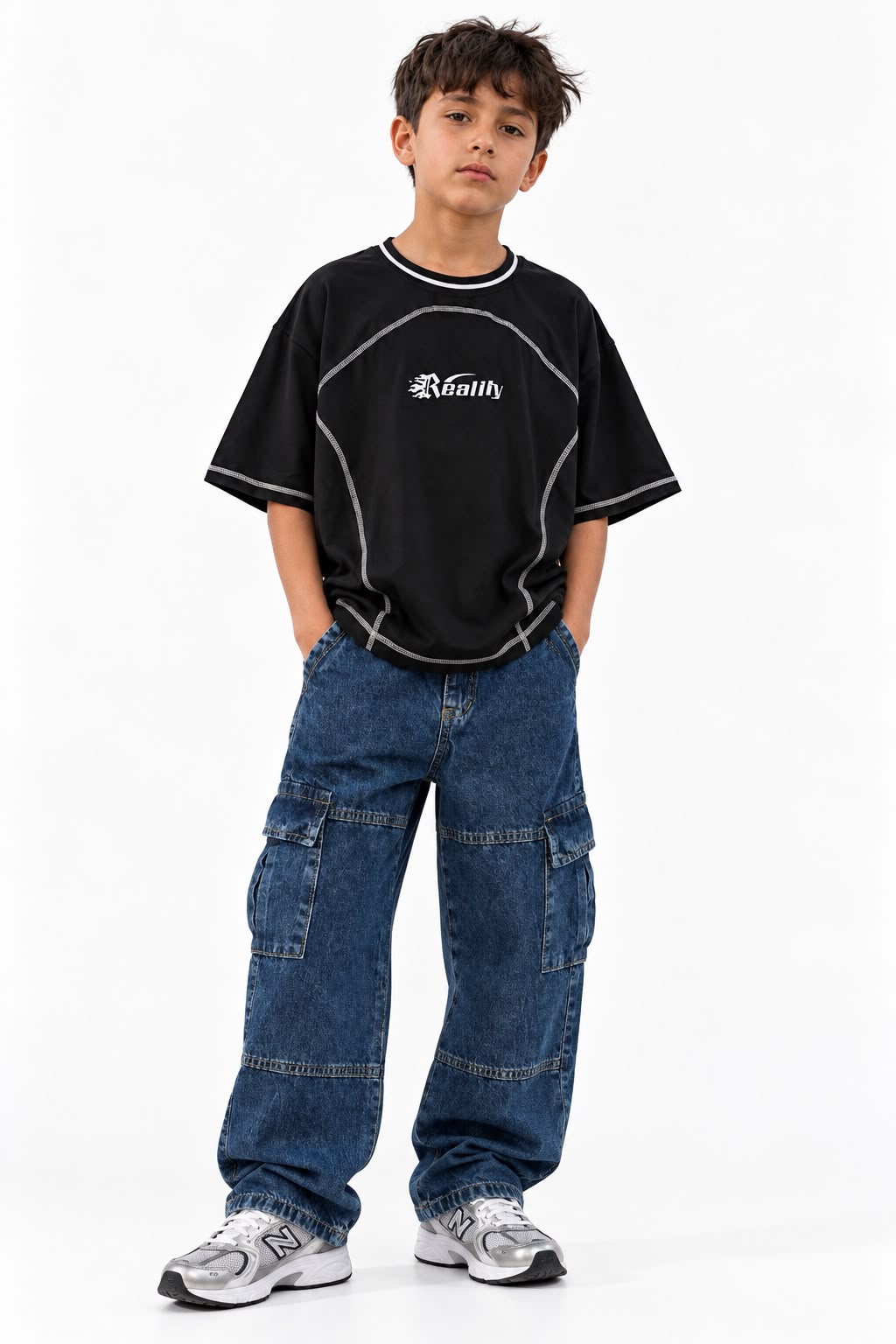 JEAN CARGO BAGGY COSTURAS
