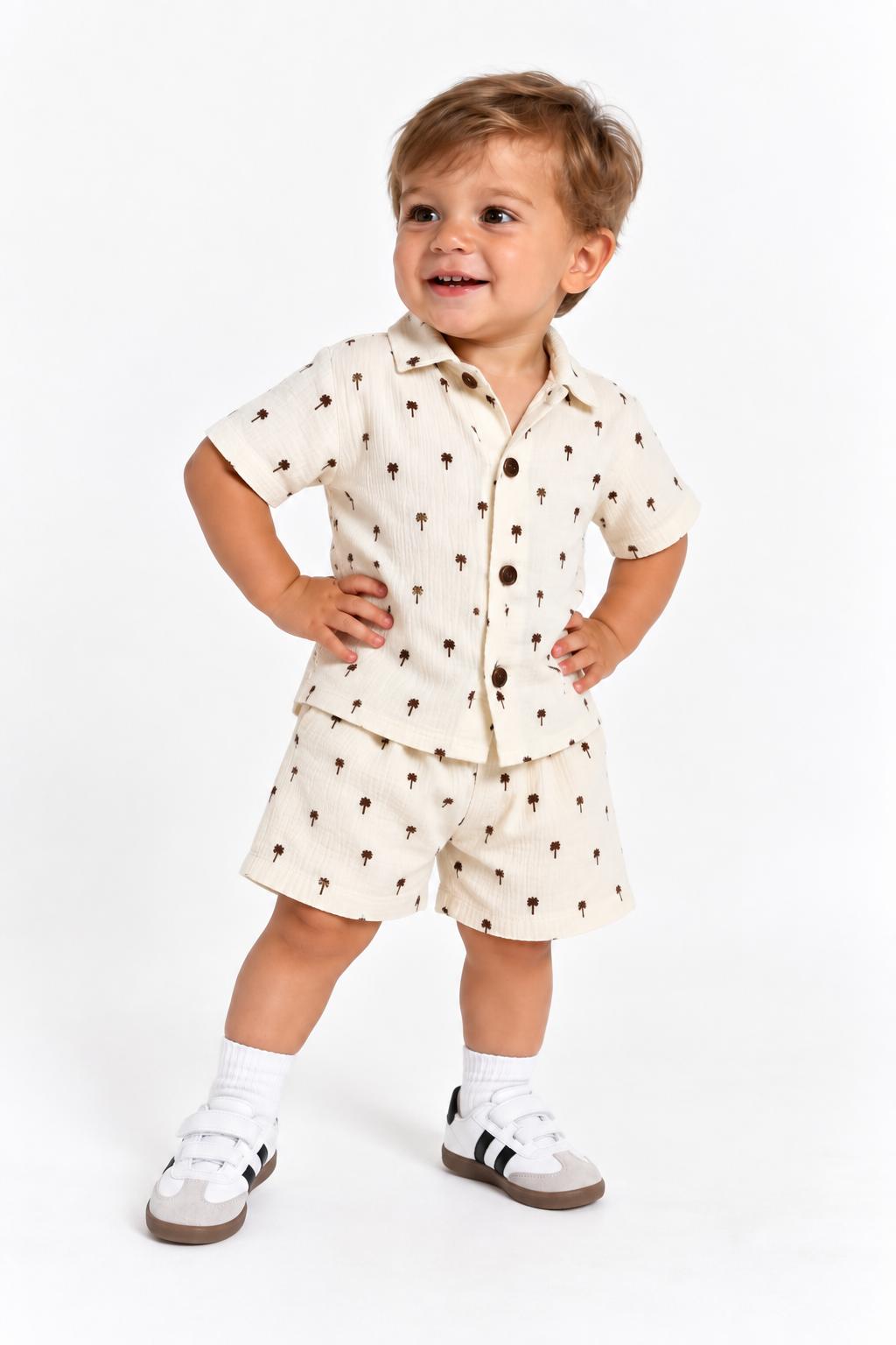 CONJUNTO CAMISA Y SHORT PALMERAS