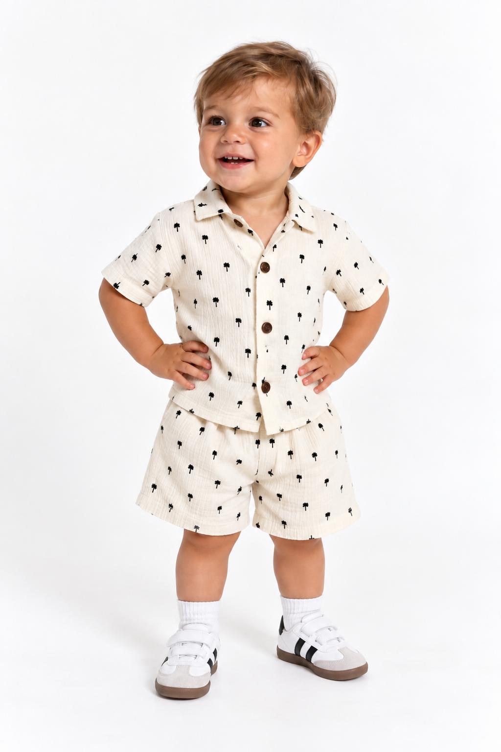 CONJUNTO CAMISA Y SHORT PALMERAS