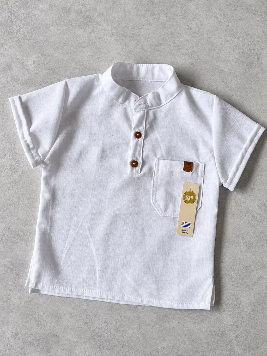 CAMISOLA CUELLO MAO MANGA CORTA