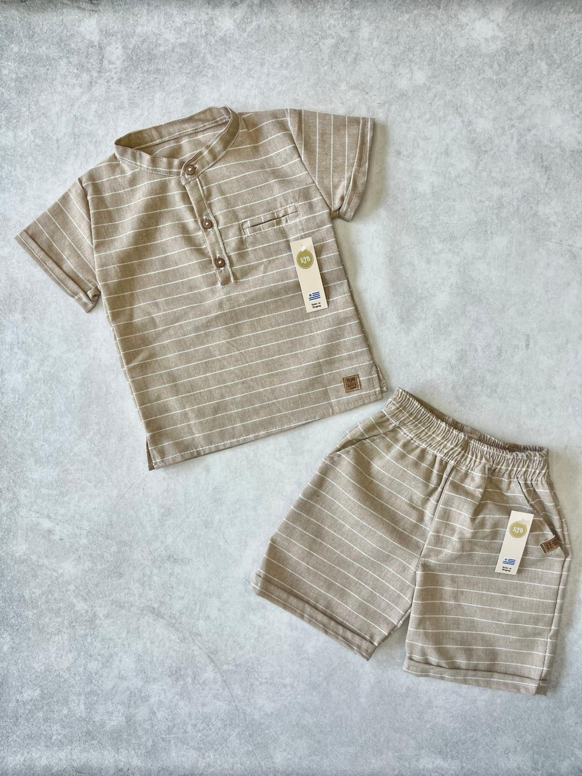 CAMISOLA RAYAS CUELLO MAO